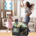 Multifunctional Pen Holder and Organizer for Desk with Wireless Charger, Digital Indoor Thermometer and Humidity Gauge, Home Office Organizers and Storage (Battery Included)