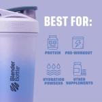BlenderBottle Sport Sleek Insulated Stainless Steel Shaker Bottle with Wire Whisk, 25-Ounce, Lavender Ombre – Protein Shakes & Hydration for Athletes & Fitness Enthusiasts, Easy Mixing, Slim Easy to H