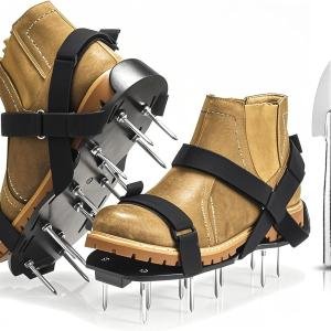 Lawn Aerator Shoes with 2.1” Spikes for Grass Aeration, Spiked Shoes for Lawn Care, justable Heavy-Duty Strap Fit, Gardening Aerator Tool for Yard, Soil & Epoxy Floors