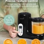 GROWNSY Baby Food Maker with Steam Basket, One Step Baby Food Processor Steamer Puree Blender Grinder Mills Machine, Auto Cooking Grinding and Sterili-zing for Healthy Homeme Baby Food, Blcak