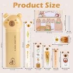 9 Pcs Cute Capybara Stationary Set Kawaii School Supplies Japanese Stationery, Includes Pencil Sharpener, Eraser, Correction Tape, Glue Tape, Sticky Notes, Ruler, Scissors for Office School Supplies