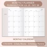 2026 Monthly Planner - Month Calendar from January 2026 - December 2026, Monthly Planner 2026 Easy to Organize Your Daily Life, 7" x 10", Black