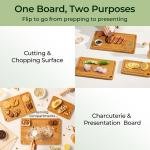 Bamboo Cutting Board, Durable Wood Cutting Boards for Kitchen with Deep Juice Grooves & Built-in Handles, Ideal Charcuterie & Chopping for Meat, Vegetables and Fruits Ideal Kitchen Gifts