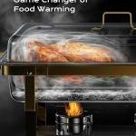 Chafing Dishes for Buffet 4 Pack, 9QT [Elegant Gold and Silver Colors] Food Warmers for Parties Buffet [Sturdy and High Gre] Chafing Dish Buffet Set for Any Party with Complete Set