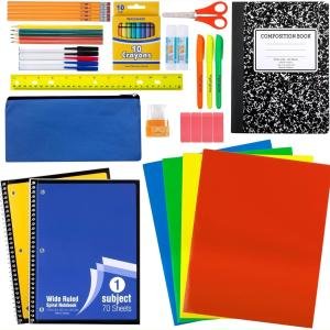 Trail maker 45 Piece School Supply Kit Gres K-12 - School Essentials Includes Folders Notebooks Pencils Pens and Much More!