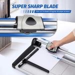 Rotary Paper Trimmer, 15 Sheets Heavy Duty Paper Trimmer, 360mm(14.17") Cutting Length, Commercial Gre Rotary Paper Cutter for Home/Office/School, Black & Silver