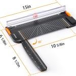 WORKLION Paper Cutter - A4 Paper Craft Cutter with Security Ble for Cut Gift Card, Coupon, Label, Cardstock, Photo, 12 inch Black Office Paper Trimmer