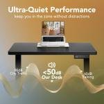 HUANUO 32" Small Electric Standing Desk justable Height, 4 Memory Height Settings, Sit Stand Up Desk for Home Office & Computer Workstation, Black
