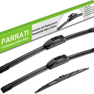 PARRATI® Windshield Wipers for Jeep Grand Cherokee 1999-2004,21"+21" Front and 11" Rear,OEM Replacement Wiper Bles,Quiet & Streak-Free(Set of 3)