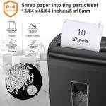 Bonsaii 10-Sheet Cross Cut Paper Shredder, 5.5 Gal Home Office Heavy Duty Shredder for Credit Card, Staple, Clip with Transparent Window(C209-D)