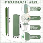 Aesthetic Stationery Set Supplies Sticky Notes Set 6 Mini Correction Tapes 6 Retractable Black Ink Pens 0.5mm Fine Point Paper Corrective Pen Self Stick Index Tabs(Green)