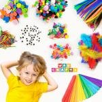 WAU CRAFTS Arts and Crafts Supplies for Kids - 1750 pcs Crafting for School Kindergarten Homeschool - Supplies Set for Craft Art - Supply Kit for Toddlers Age 2 3 4 5 6 7 8 9