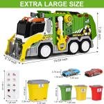 ZHFUYS Large Garbage Truck Toy Set,Friction Powered Toys Cars with Trash Bins, Dumpster, and Learning Cards for Kids,Educational Recycling Toy for Boys