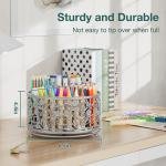 EKNITEY Pencil Pen Holder For Desk - Rotating Pencil Cup Organizer Cute Desktop Cdy with 4 Slots for Art Supplies School Home