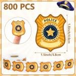 DECYOOL 800 Pcs Police Bge Stickers, Police Bge Name Tag Stickers Label Decals for Birthday Party Favors School Rewards Offices Supplies
