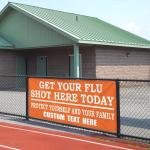 Custom Vinyl Banner Multiple Sizes Get Your Flu Shot Today Doctor Office General Medical Outdoor Weatherproof Industrial Yard Signs 4 Grommets Personalized Text Here 12x30Inches