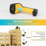 NETUM Upgred QR Industrial Bluetooth Barcode Scanner with Charging Dock, Wireless 2D 1D Bar Code Reer 2600mAh Drop Protection Shock Dust Proof Hands Free for Windows Mac Android iOS (NT-1200)