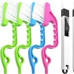 Crevice Gap Cleaning Brush Tool, 6pcs Hand-held Groove Gap Cleaning Tools, 2 in 1 Dustpan Cleaning Brushes, Shutter Door Window Track Kitchen Cleaning Brushes Kit