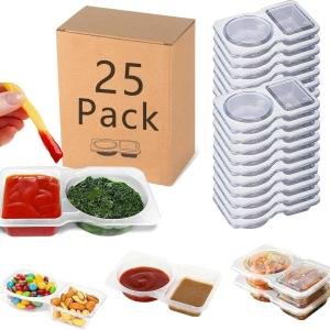 25 Set Reusable Snack Containers with Lids,New Snack Containers,Snackle Box Container Portion Control,Snack Pack Containers for On-the-Go Meals and Camping