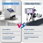 Inkjet Coding Machine with 5 Inch Touch Screen Inkjet Coder with 42ml Original Quick-Drying Ink Cartridge Intelligence Batch Printer for Date/Time/Barcode/QR Code/Batch Number/Label/Picture