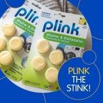 Plink Washer and Dishwasher Freshener and Cleaner, Prevents Residue, Removes Odors in Kitchen and Laundry Room Appliances, Septic-Friendly, Fresh Lemon Scent, 2 Packs of 4 Tablets