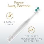 Colgate Total Battery Powered Toothbrush, 1 Pack, Soft Bristled Battery Toothbrush for ults, Includes 2 AAA Batteries and Built in 2 Minute Timer, Sensitive and Regular Brushing Modes, White