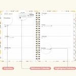 2026 Planner, Weekly and Monthly Calendar Planner, January - December 2026 Daily Agenda for Acecmic Planning, School Office Supplies, Painted Flowers