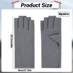 4 Pairs Sun Protection Gloves for Women - Fingerless, Non Slip, UV Protection for Gel Nail Lamp, Cycling, Running