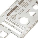 Culinary Ruler Stainless Streel Mini Cutting Reference Template Cooking Measurement for Food Essential Kitchen Tool with Weight Temperature Baking Conversion Chart for Beginner and Chef (5*3")