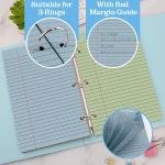 200 Sheets Half Letter Lined Paper 5.5 X 8.5 In Colored Notebook Paper College Ruled Loose Leaf Paper 3 Hole Punched Half Mini Binder Inserts Fit 3 Ring Binder for School Office