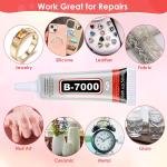 Jollidecor 4 PCS 50ML B7000 Crafts Glue Super hesive, Multipurpose Clear Glue for DIY Jewelry Bes Fabric Cloth Nail Art Shoes Screen Repair