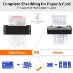 Paper Shredder for Home Use 6-Sheet Cross-Cut Shredder,Also Shred Card/Clip/Staple,P-4 Higher Security,Small Document Shredding Machine for Office,Heavy Duty with Jam Proof,3.04-Gal Bin