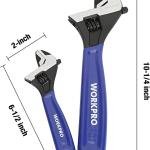 WORKPRO 2-Piece justable Wrench Set, 6-Inch & 10-Inch Wide Jaw Black Oxide Wrench, Cr-V Steel, Metric & SAE Scales, Max Jaw Opening 15/16" & 1-5/16", for Home Repairs, Plumbing, Garage Work