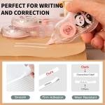 Cute Gourd-Shaped White Correction Tape, 39.37ft Each, 6-Count Pack, Easy to use, Dry Instantly, Clean and Tear-Resistant Tape Office or School Supplies, Pink Purple Cyan