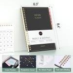2026 Planner, Forvencer Calendar Planner Weekly and Monthly (Jan 2026-Dec 2026), 6" X 8", Agenda Book, Daily Journal Notebook with Tabs, Flexible Cover, Home School Organizer, A5, Purple