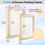 Ecoofor 47PCS All-in-One Screen Printing Kit with 50W UV Exposure Lamp, 2 Sizes Wood Screen Printing Frames, 4 Screen Printing Ink Colors, 10 A4 Transparency Films & Tools