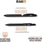 RAK Multitool Pen Gifts for Men, 2-Pack 11 in 1 Multitool Pen Set, Tech Cool Ggets Stocking Stuffer Holiday Christmas Gifts for D, Husband, Grandpa, Him, EDC Tactical Pen Tool, Gift-Rey Box