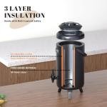 12L/3.2Gal Insulated Beverage Dispenser, Thermal Hot and Cold Beverage Drink Dispenser for Hot Tea, Coffee, Cold Milk, Water, Juice, Stainless Steel Dispenser, LCD Temperature Display