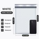 UCGOU Bubble Mailers 8.5x12 Inch White 25 Pack Usable Size 8.5x11 Poly Pded Envelopes #2 Medium Mailing Opaque Packaging Postal Self Seal Waterproof Boutique Shipping Bags for Clothes Makeup