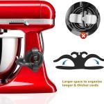 Sliding Mat for Kitchen aid 4.5-5 Qt Stand Mixer with 1Pc Cord Organizer and 3Pcs Attachment Holder for Kitchen Appliance Slider Counter, Moving Tray (4.5-5 Qt Pine Wood, Brown)