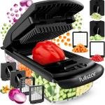 Fullstar The Original Pro Chopper - Vegetable Chopper and Spiralizer, Food Chopper with Container, Fruit Slicer, Kitchen Ggets & Gifts, Home Essentials (4 in 1, Black)