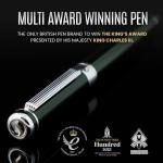 Scriveiner British Racing Green Fountain Pen - Stunning Luxury Pen with Chrome Finish, Schmidt Nib (Medium), Best Pen Gift Set for Men & Women, Professional, Executive, Office, Nice Pens