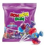 Bon Bon Bum – Fruity Lollipop with Bubble Gum center – Perfect for Parties and Sharing (10 Pieces, Sour)