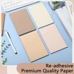 12 Ps Brown Boho Sticky Notes 4x6 with Line, Lined Self Stick Notes Ps Boho Office Supplies, Vintage Aesthetic School Accessories 50 Sheets/p