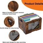 PAG-Mass Pack of 2 Vinyl Record Storage Crate, Stackable LP Display Shelf, Heavy Duty Wood Organizer Box for Collectors/Store/Home/Office/School/Artistic Space/Garage/Warehouse, Brown
