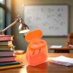 Lid Dual Hole Multifunctional Pencil Sharpener,Lightweight,Portable,Transparent Hand Held Small Compact Pencil Sharpener for Classrooms,Offices Writing and Correction Supplies (Orange)