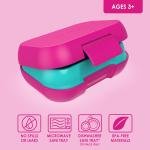 Bentgo Kids Snack - 2 Compartment Leak-Proof Bento Box Container for Snacks and Small Meals, Easy-Open Latch, Dishwasher Safe, BPA-Free for School, Daycare, & Sports - Ideal for Ages 3+ (Fuchsia/Teal)
