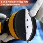 4 Pack 5 Inch 8 Holes Foam Sanding Ps, Soft Density Interface P, Hook and Loop Sponge Cushion Buffer Backing P for Orbital Sander