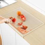 Acrylic Cutting Board with Juice Groove, Non Slip Clear Cutting Board with Counter Lip, 17.5x13.5 Inch Cutting Boards for Kitchen Countertop, Dough Mat, Kitchen Ggets 2024, Gifts for Women