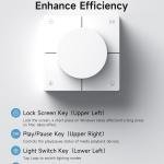 Hagibis Knob USB C Hub with Shortcut Buttons, RGB Type-C Docking Station with 5Gbps USB-C, 2 USB3.0, 3.5mm Jack, SD/Micro SD3.0, USB2.0 for MacBook iP Pro Laptop (White AG)